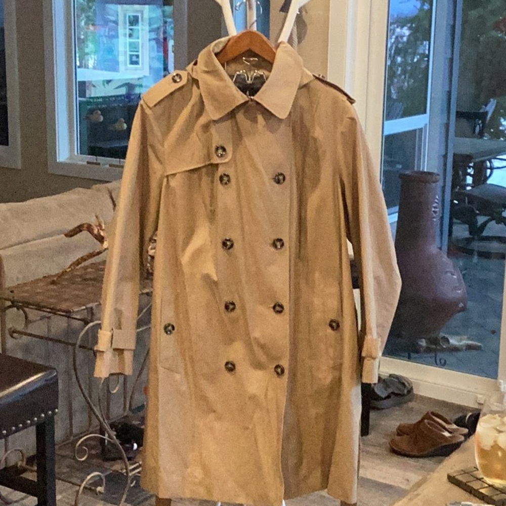 London Fog Khaki Double-Breasted Trench Coat